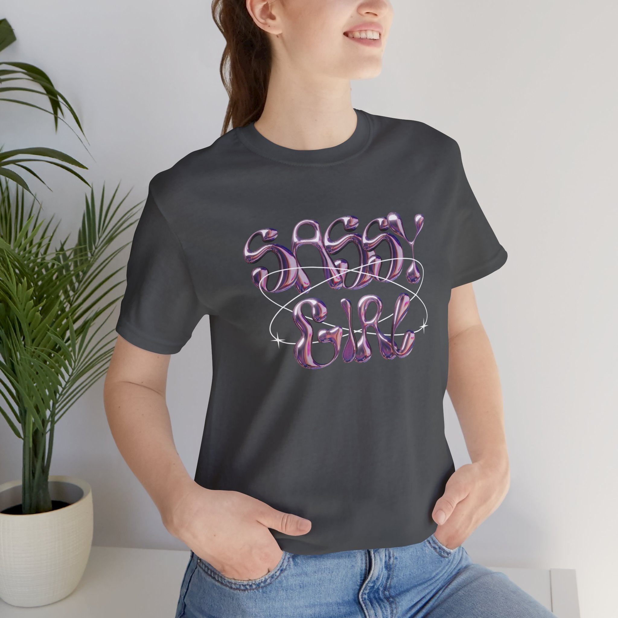 T-shirt “Sassy Girl” – Vibe Y2K Rose Chrome 💜