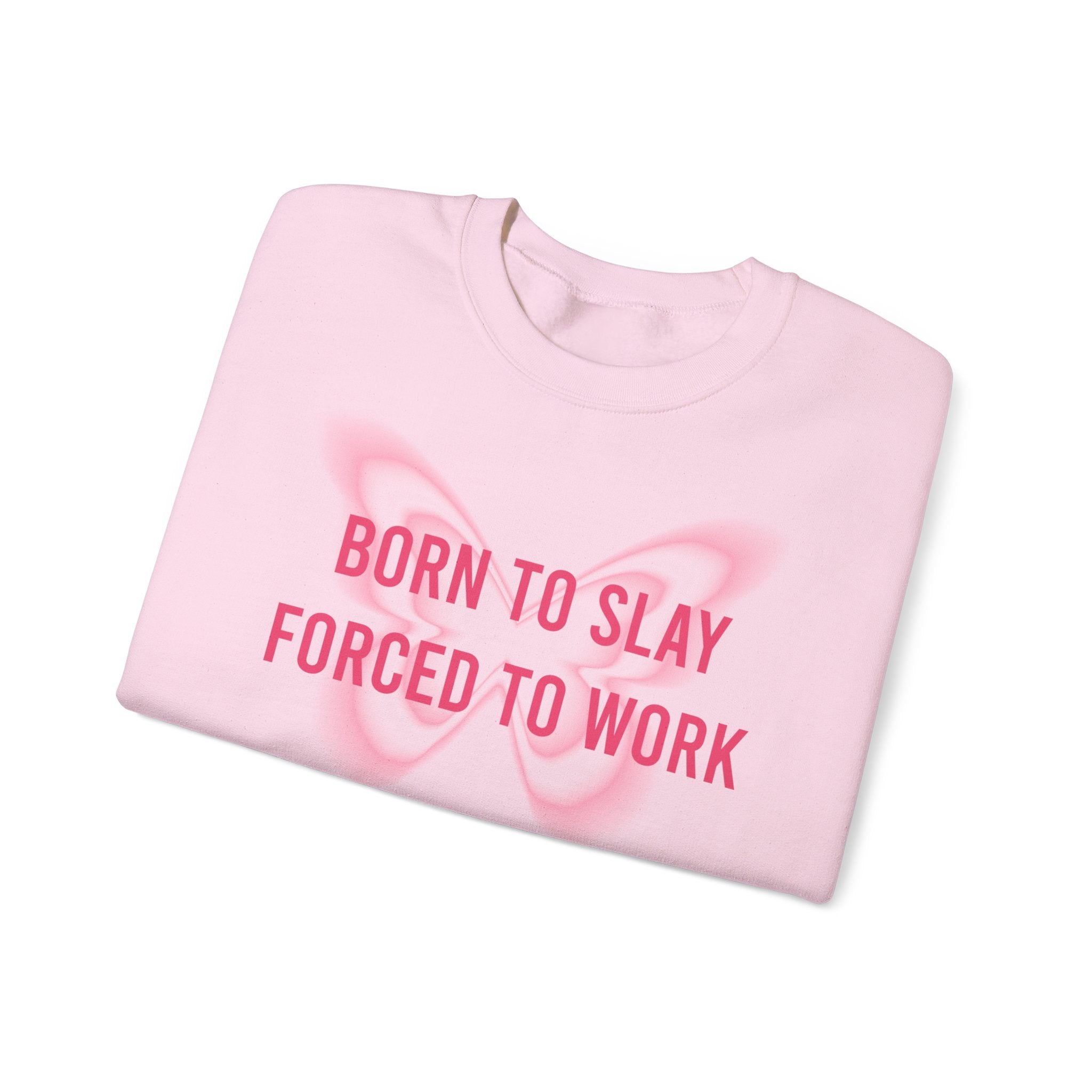 Born to Slay™ Oversized Pink Sweatshirt – Aesthetic Cozy Crewneck for Women | Trendy Casual Wear | TikTok Viral Style