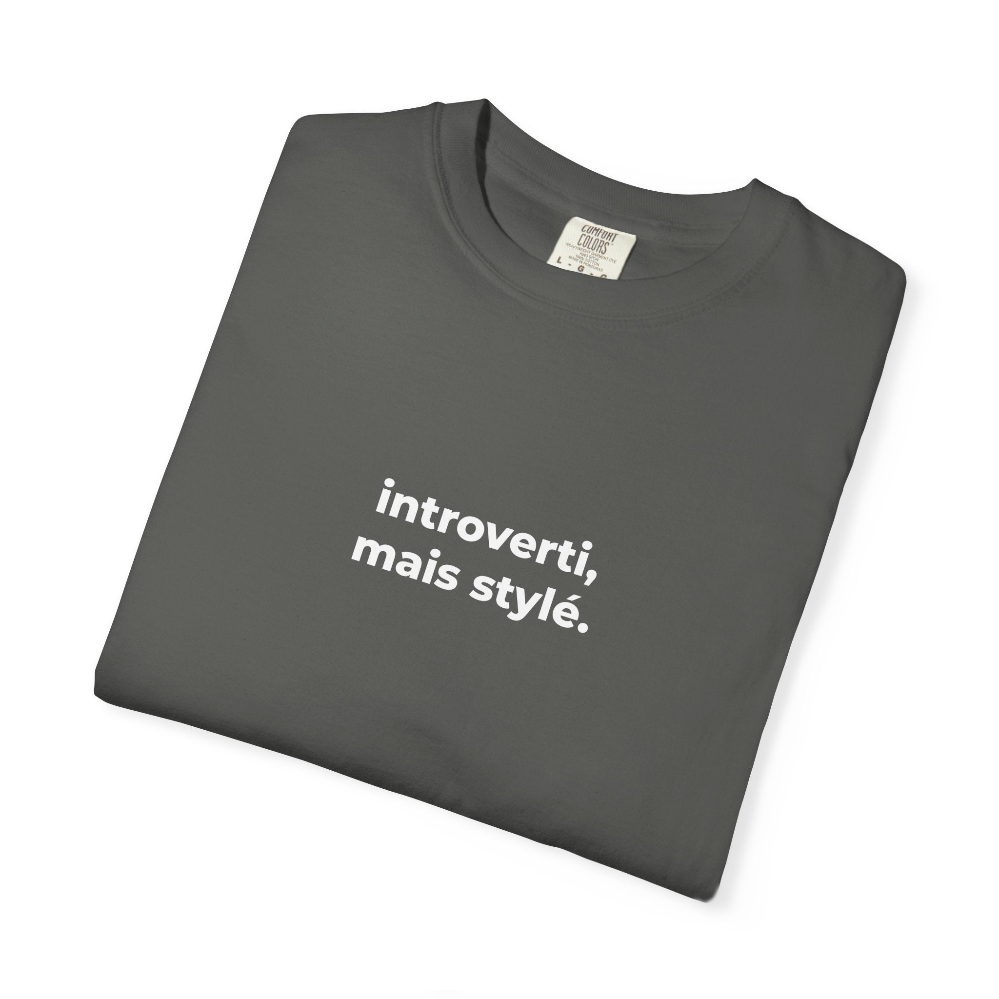 T-shirt unisexe “Introverti, mais stylé.” – Mode minimaliste & humour francophone - Taref