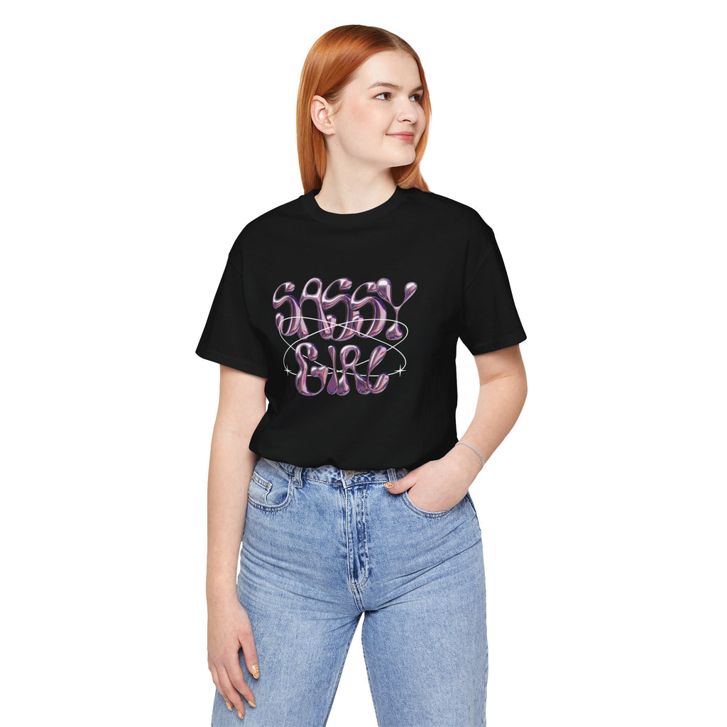 T-shirt “Sassy Girl” – Vibe Y2K Rose Chrome 💜