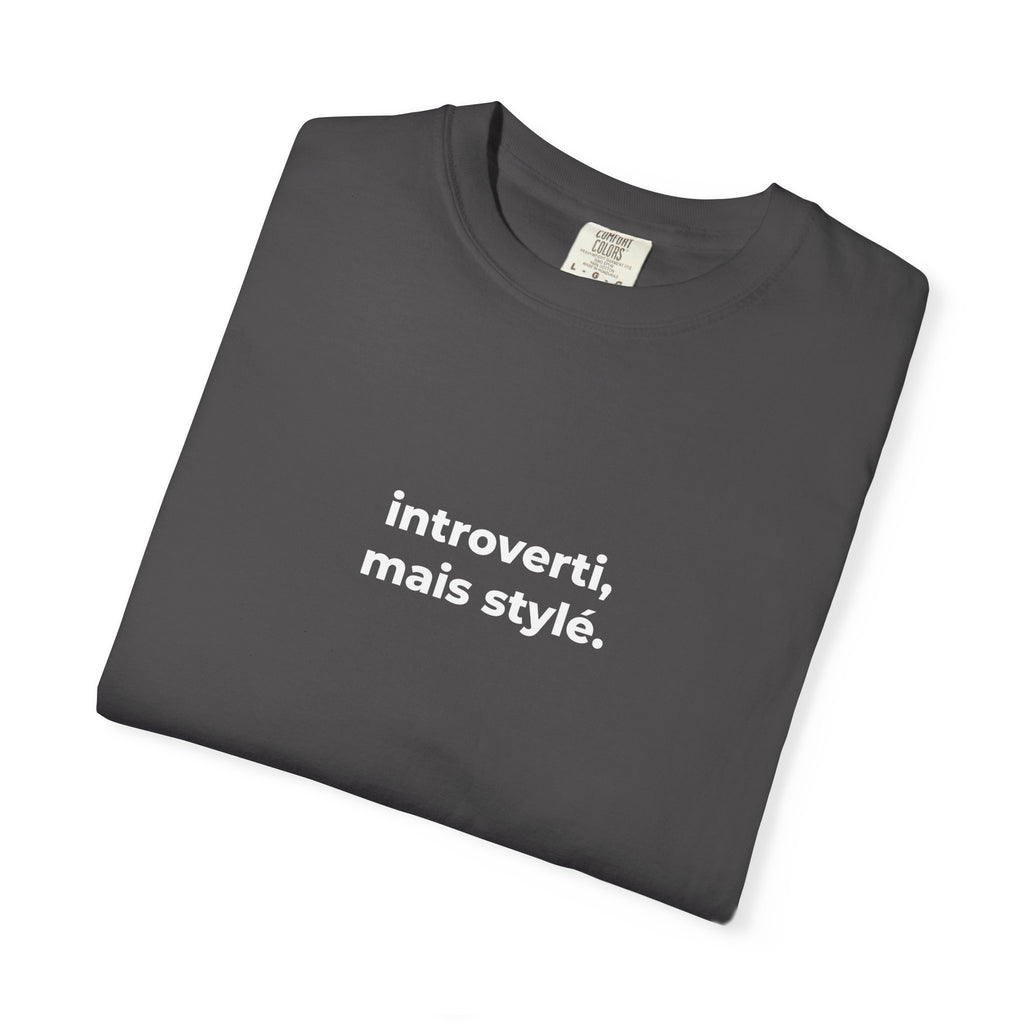 T-shirt unisexe “Introverti, mais stylé.” – Mode minimaliste & humour francophone - Taref