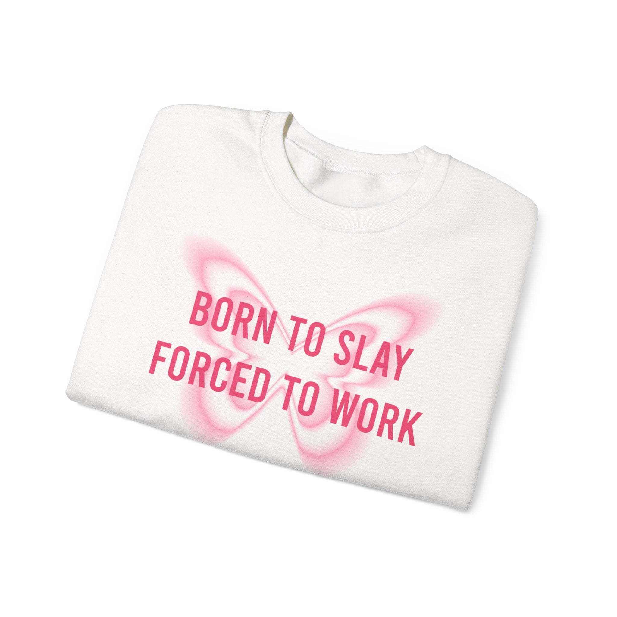 Born to Slay™ Oversized Pink Sweatshirt – Aesthetic Cozy Crewneck for Women | Trendy Casual Wear | TikTok Viral Style