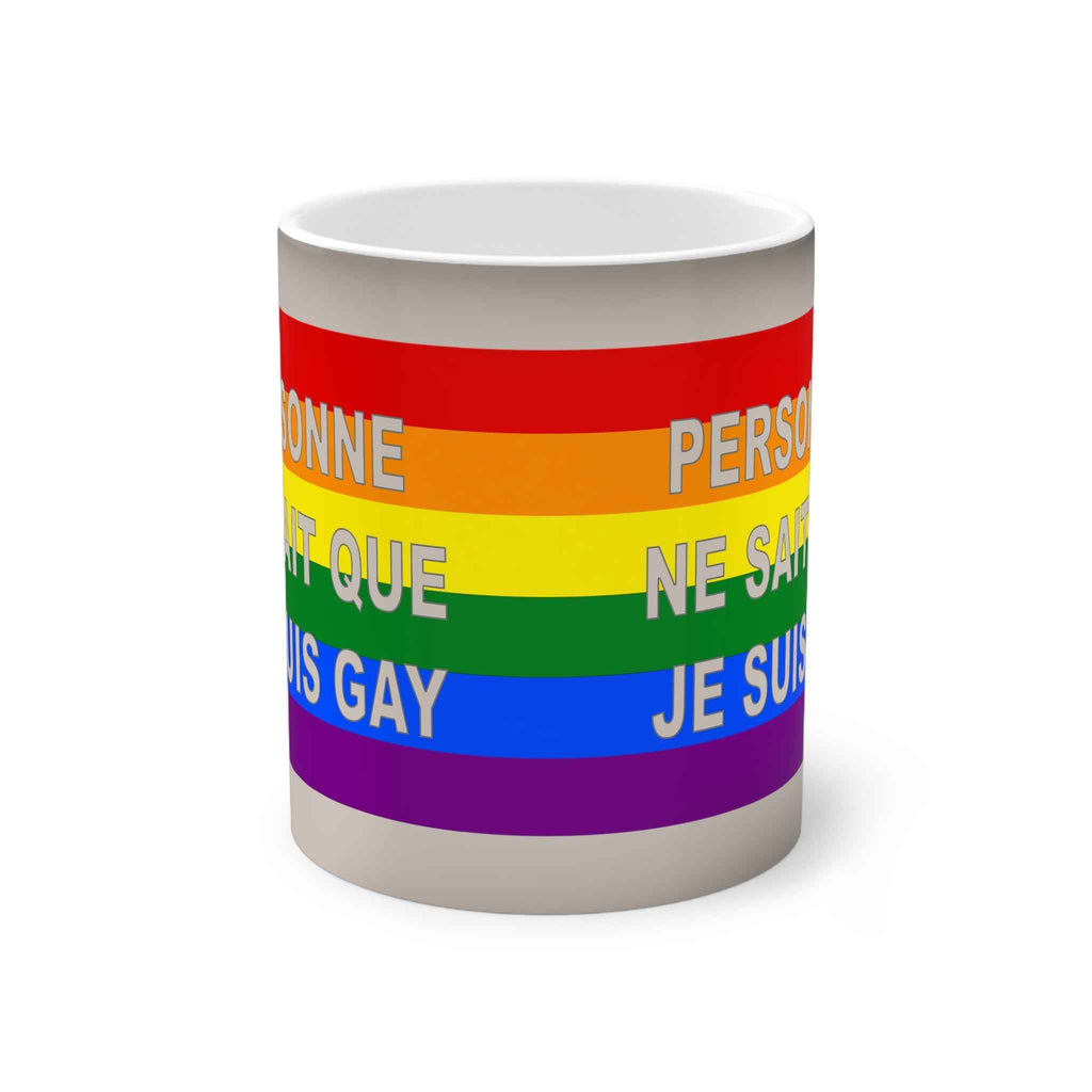 Color-Changing Pride Mug — Rainbow French Text "Je suis gay" 11oz