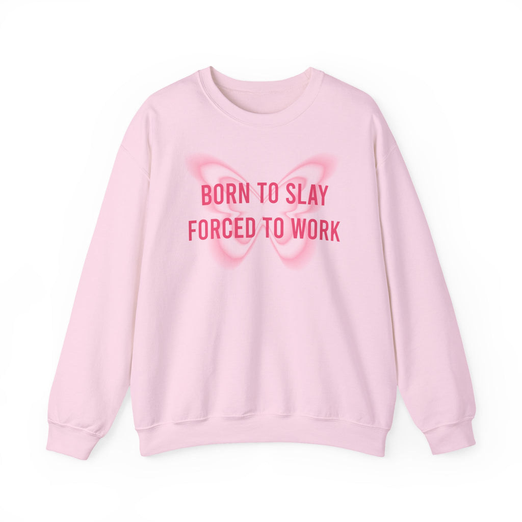 Born to Slay™ Oversized Pink Sweatshirt – Aesthetic Cozy Crewneck for Women | Trendy Casual Wear | TikTok Viral Style