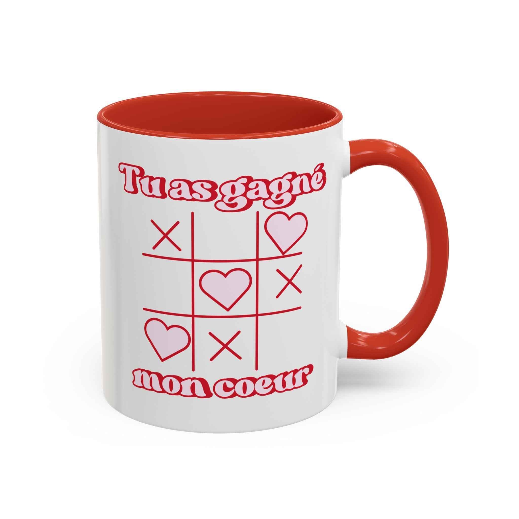 Mug « Tu as gagné mon cœur » – Cadeau mignon & romantique | Tasse amour Saint-Valentin - Taref