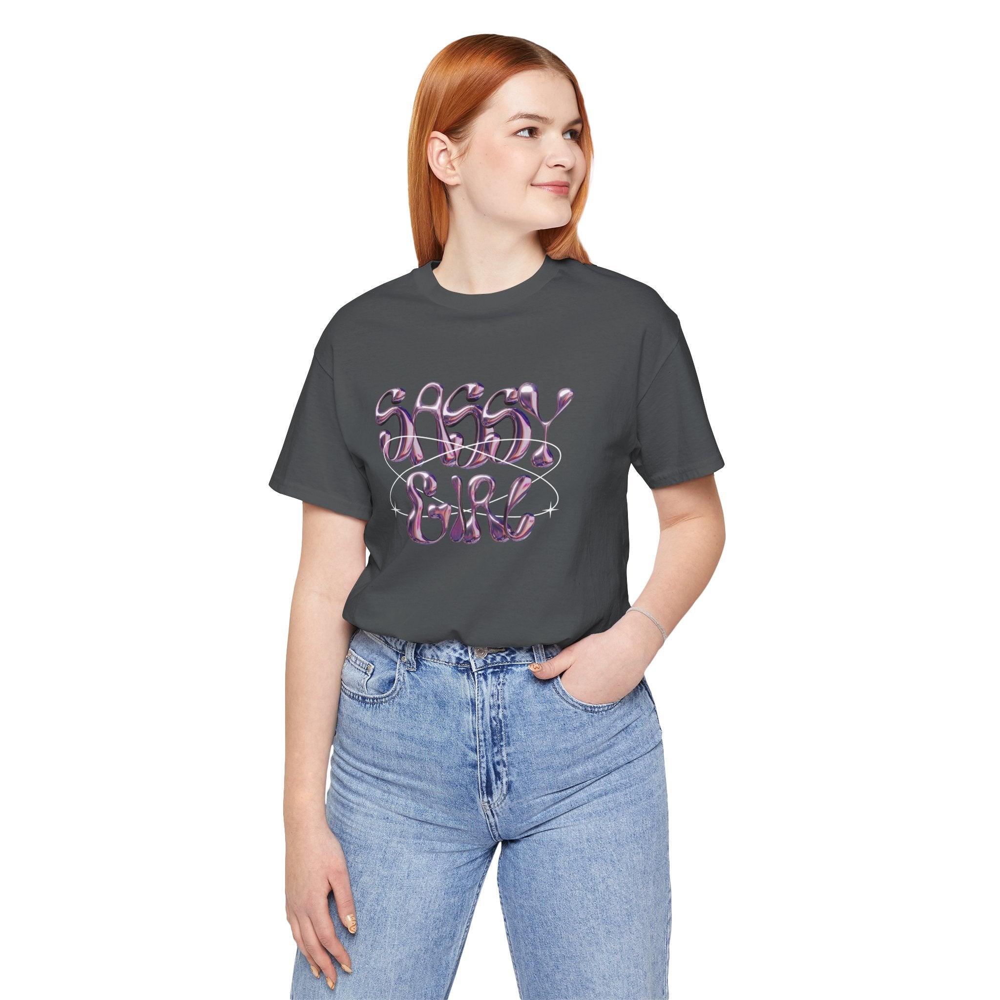 T-shirt “Sassy Girl” – Vibe Y2K Rose Chrome 💜