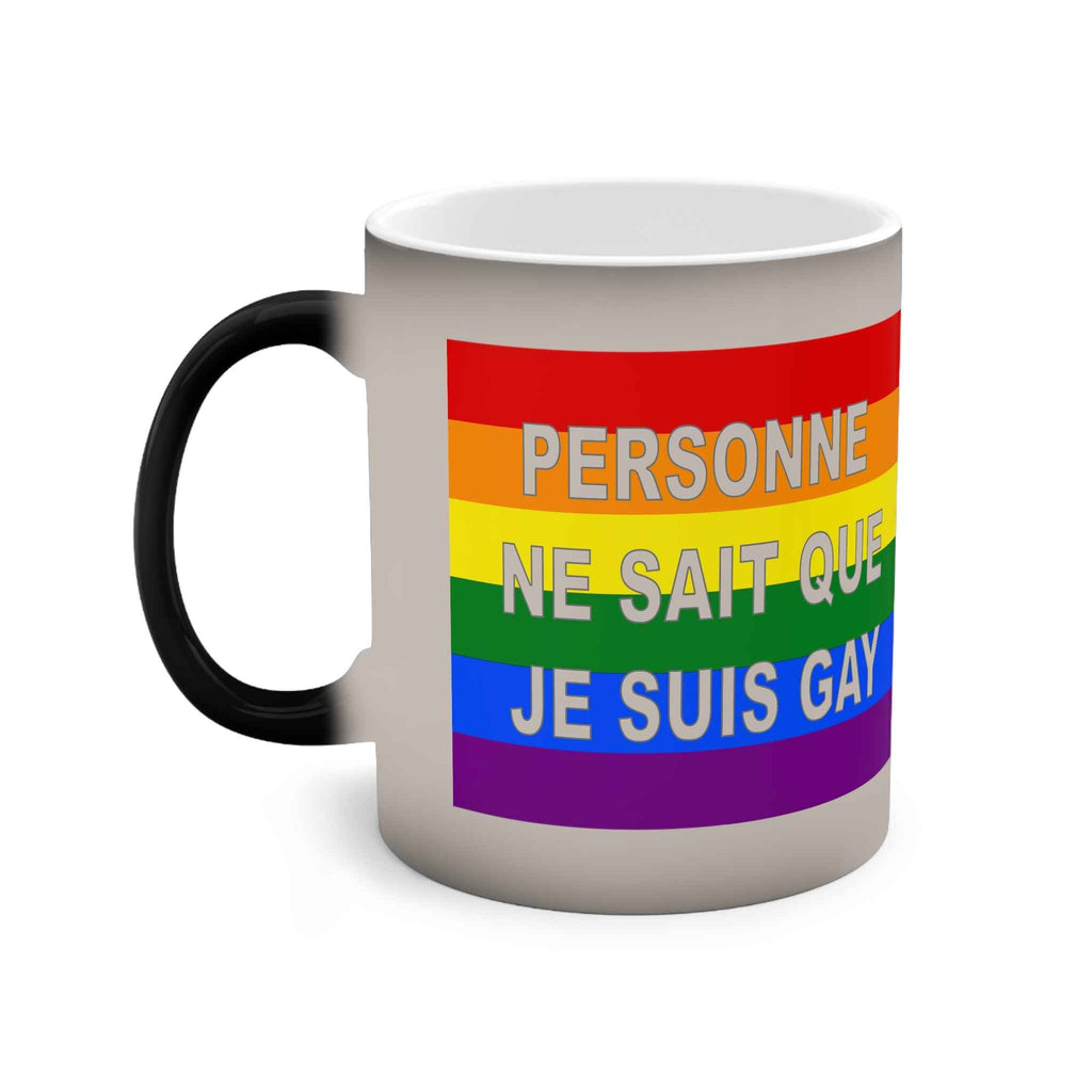 Color-Changing Pride Mug — Rainbow French Text "Je suis gay" 11oz