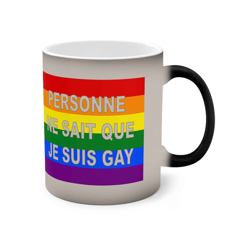 Color-Changing Pride Mug — Rainbow French Text "Je suis gay" 11oz