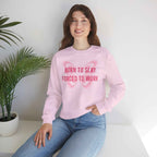 Born to Slay™ Oversized Pink Sweatshirt – Aesthetic Cozy Crewneck for Women | Trendy Casual Wear | TikTok Viral Style - Taref