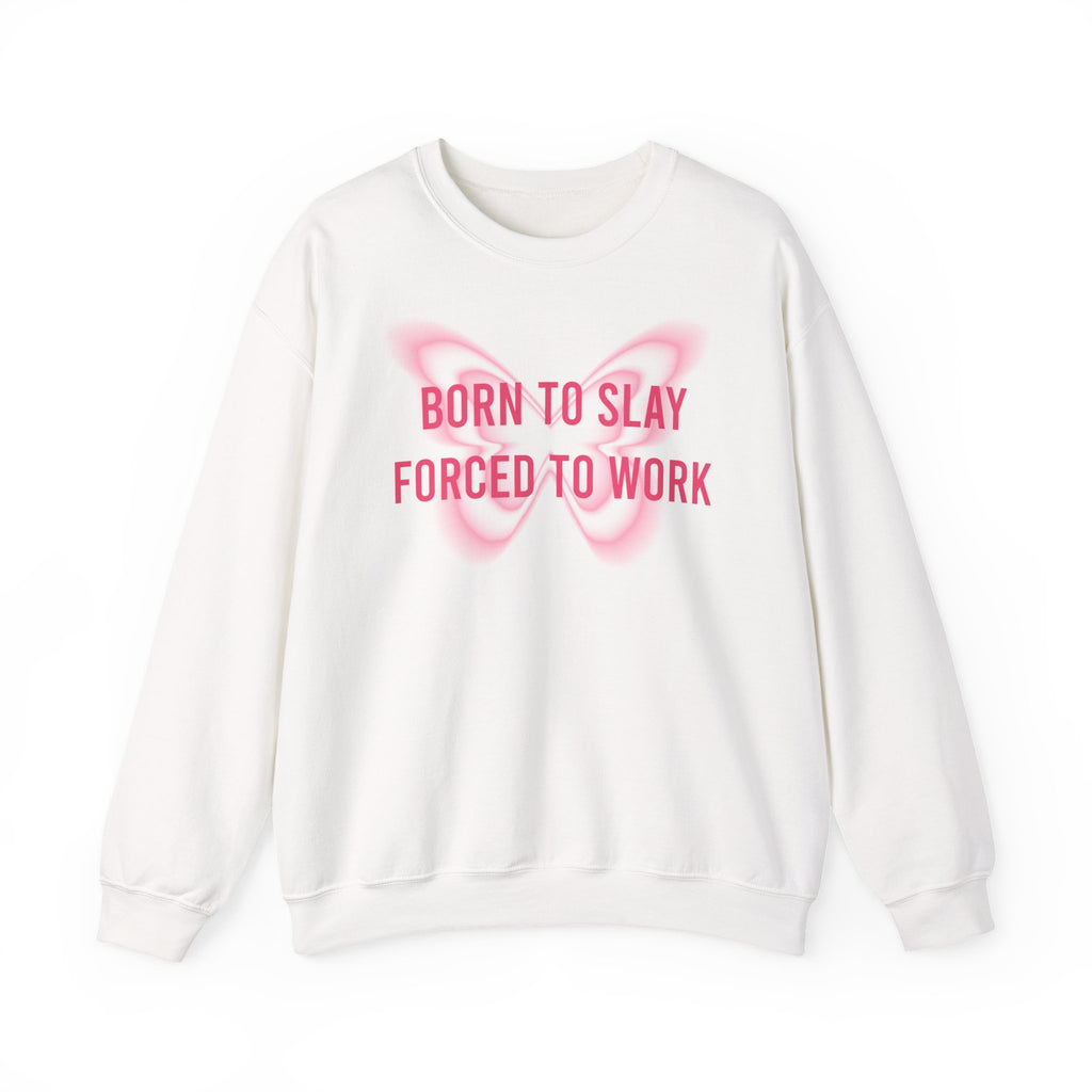 Born to Slay™ Oversized Pink Sweatshirt – Aesthetic Cozy Crewneck for Women | Trendy Casual Wear | TikTok Viral Style