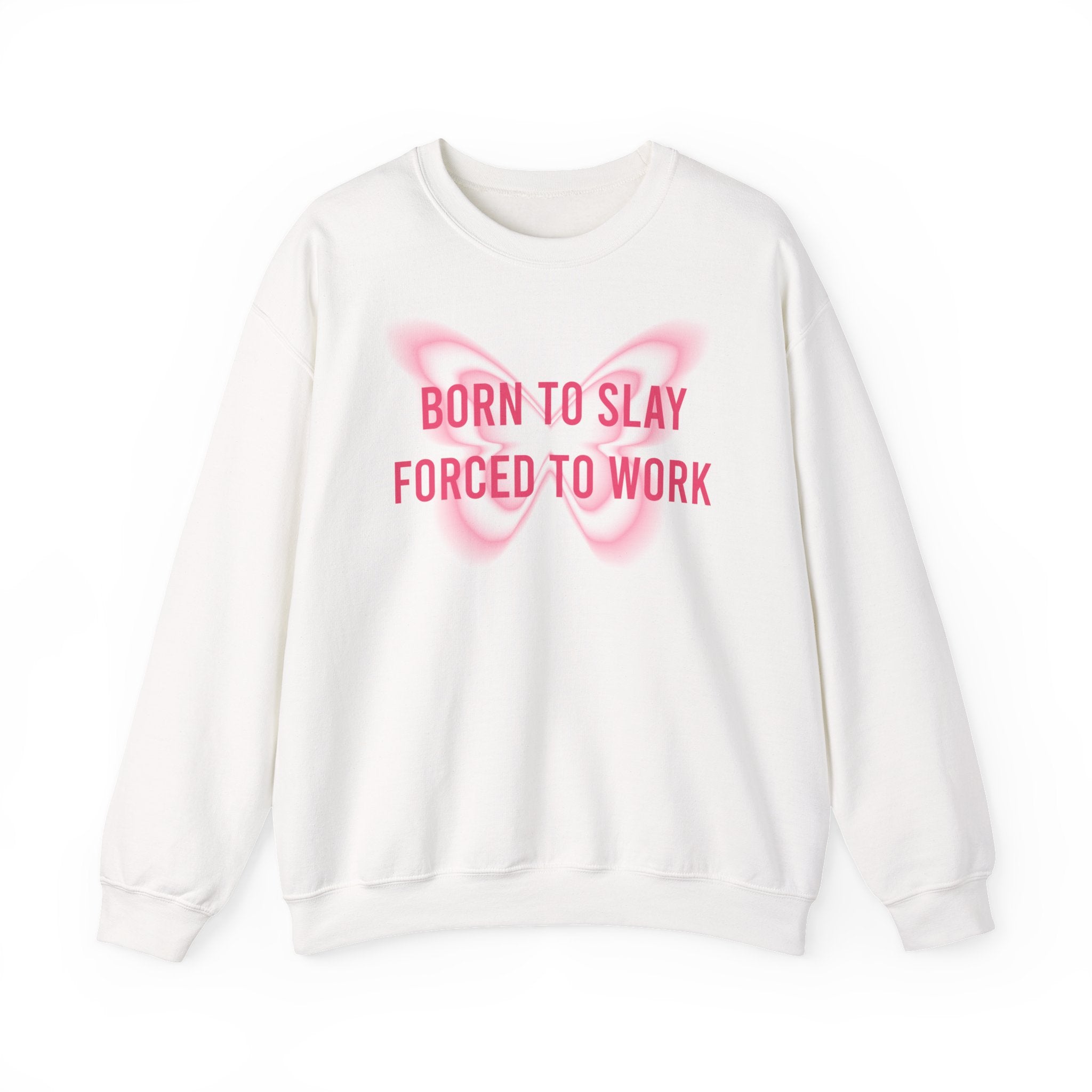 Born to Slay™ Oversized Pink Sweatshirt – Aesthetic Cozy Crewneck for Women | Trendy Casual Wear | TikTok Viral Style
